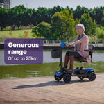 EQUIPMED Electric Mobility Scooter Portable Folding for Elderly Older Adult, SmartRider Black & Red V219-EQMOHC06A