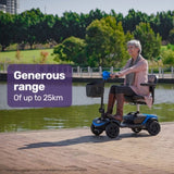 EQUIPMED Electric Mobility Scooter Portable Folding for Elderly Older Adult, SmartRider Black & Red V219-EQMOHC06A