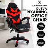 Sarantino Cueva Reclining High Back Office Gaming Chair with Retractable Footrest Office Comput CHR-ASA-CUE-BKRD