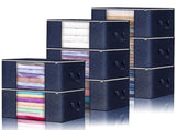 Large Navy Blue Quilt Storage Bags, 60x40x35cm, 6-Pack, Durable Non-Woven Fabric V178-59387