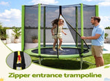 Everfit 6FT Kids Trampoline Round Rebounder with Enclosure Net Green TRAMPO-D-6FT-GN