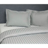 Jason Silver Satin Stripe Tailored Quilt Cover Set King V442-WAM-QUILTCS-STRIPELTAILORED-SILVER-KI