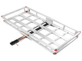49.4 x 22.4 x 7.1 in Hitch Cargo Carrier, 500lb Capacity Trailer Hitch Mount Aluminum Cargo Basket, V952-CHXLK47206500F92QV0
