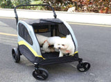 Two Dogs Stroller Divider Pet Travel Stroller Carrier One-key Folding Outdoor V767-P-XL121-D