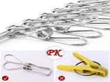 100 Stainless Steel Clothes Pegs, 60mm, Unbreakable Clips, Portable, Rustproof, 6cm Clips V1188-MS-313-1086