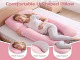 Giselle Bedding Pregnancy U Shaped Full Body with 100% Cotton Jersey Cover Maternity PILLOW-MAT-U-COT-PK