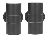 2Pcs GU10 Stainless Steel Outdoor Wall Sconce Waterproof LED Cylinder Up Down Wall Light for Yard V1294-YM0715-3119210323212