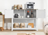 Coffee Bar Cabinet, 80 x 35 x 88 cm Farmhouse Coffee Bar Cabinet with 3-Tier Storage, Coffee Bar V952-BSZSJSJLMK30Z362SV0