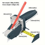 Professional Gypsum Board Cutter Kit with 5m Tape Measure & 5 Spare Blades Aluminum TPR Handle for V1232-QGJ001