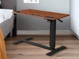 Levede Mobile Standing Desk Foldable Brown Fold DT2003-FOLD