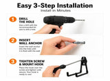 Garage Hooks, 6 Pack Small Round Wall Hooks for Hanging Heavy Duty Ladders, Bikes, Tools Ideal for V1107-118-14875