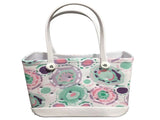 Women Storage EVA Handbag Hole Design Beach Casual Bag for Outdoor Sport Shopping Traveling White V1294-YM0716-3117220162715