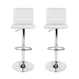 Artiss 2x Bar Stools Padded Leather Gas Lift White BA-TW-NEWT710N-WH-X2