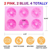 Cake Pan for Baking Mini 6 Cavity Mini Cake Pans Silicone Mold Bakeware Non Stick Blue Pink 4PCS V1192-AZ-W-31848
