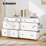 Artiss 6 Chest of Drawers - PETE White FUR-S-CDR-02-WH-AB