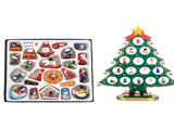 24 Days Advent Calendar Set Wooden Tabletop Christmas Tree with Christmas Tree Decorative Ornaments V1263-JX-1358