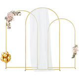VEVOR Metal Arch Backdrop Stand Set of 3 Stand with Case Connection for Wedding V952-HLGMBJJBYDJS7O7CQV0