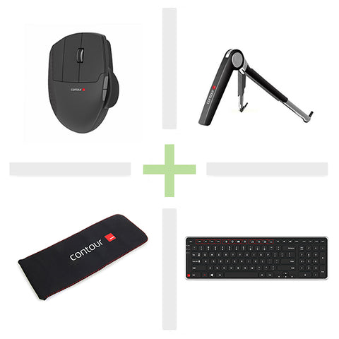 CONTOUR Travel Kit Lite Left Wireless Keyboard & Mouse Bundle V177-ST-BU10981