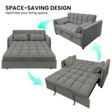 Sarantino Quincy 2-Seater Velvet Sofa Bed in Dark Grey with Wooden Frame & Tufted Design SOFA-7006-VEL-DGY