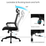 Office chair high back ergonomic swivel computer gaming chair black - Grey V957-MS-0637-OFF-GRE
