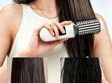 2 in 1 Cordless Hair Straightener Brush Curling Iron with LCD Display-White V1263-JX-7413-1