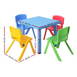 Keezi 5PCS Kids Table and Chairs Set Children Study Desk Furniture Plastic 4 Chairs KPF-TBCH-BU-5PC