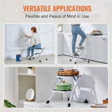 Step Ladder 2-Step 150kg Capacity, Ergonomic Folding Steel Step Stool with Wide Anti-Slip Pedal, V952-JYTDGKZDLB00QE3JSV0