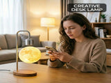 Levitating Moon Lamp with 15W Wireless Charger 3D Printed Lunar Sphere, Real Wood Base, 3 Ambient V1341-ZY-U67UZGBL-TOPSELLER3COLORCOL