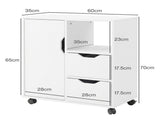 Levede Desktop Filing Cabinet Adjustable With Drawers For Home Office White HO0613-WH-AU