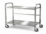 Cefito 2-Tier Stainless Steel Kitchen Trolley with Wheels 84x56x98cm SSKB-201S-2TWHEEL-33