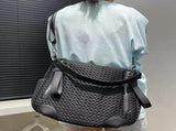 Women's fashionable mesh-paneled crossbody bag, large-capacity lightweight mesh travel vacation V1232-WMXKB001