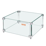 Gas Fire Pit Wind Guard for Square Fire Table, 380 x 380 x 180 mm Clear Tempered Wind Guard for V952-HKFFZGHBLZFX8PISWV0