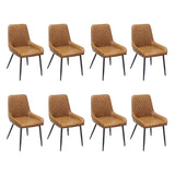 Dining Chairs x 8 Padded Seat PU Faux Leather CH1129-PU-4-BRX2