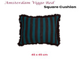 KAAT Amsterdam Viggo Red Stripe Square Filled Cushion 45cm x 45cm V442-HIN-CUSHION-AMSTERDAMVIGGO-RED-SQ