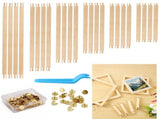 24PCS Wooden Canvas Stretcher Bars Kit with Thumbtacks, Storage Box & Tacks Remover, Oil Painting V1369-AZ3-W-08734