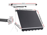 Instahut Motorised Pivot Arm Awning Window Sun Shade 1.8 X 2.1M Grey AWN-B-FIXED-RM-18-GREY