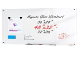 Magnetic Glass Whiteboard, Dry Erase Board 48"x32", Wall-Mounted Large White Glassboard Frameless, V952-CXGCBLBGHBL4O9WH5V0
