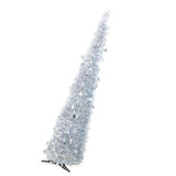 Xmas Tree PVC Star Glitter Festive Foldable Xmas Tree Figurine Decoration for Home Hotel Silver V1294-YM0901-3115240111911
