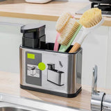 Soap Dispenser, Stainless Steel 3-in-1 Sponge Holder, Refillable Dish Soap Dispenser for V1366-AZ2-W-12562