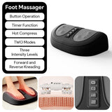 Relaxing Foot Massager with Premium Leather Shell and Breathable Fabric for Home Use, Soothing Feet V1341-ZY-XQTVXBZE-BLACK