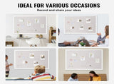 48"x36" White Cork Board with Linen Surface Stylish Wall-Mounted Bulletin Board for Home, School, V952-RMB48X36WBSMBDAIDV0
