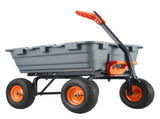 Dump Cart, Poly Garden Dump Cart with Easy to Assemble Steel Frame, Dump Wagon with 2-in-1 V952-SLZXTC1200B0XEEV4V0