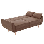 Sarantino 3 Seater Modular Linen Fabric Sofa Bed Couch Futon - Brown SOFA-M1910-LNN-BRN