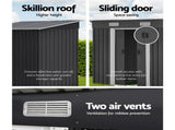 Giantz Garden Shed 1.94x1.21M w/Metal Base Sheds Outdoor Storage Tool Steel House Sliding Door SHED-FLAT-4X6-BASE-ABC