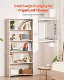 VEVOR 5-Tier Wide Bookshelf 173cm Wooden Freestanding Open Bookcase Shelf White V952-BSSJZFXBHB1LUKRBCV0