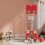 Keezi Kids Basketball Hoop Stand Adjustable 5-in-1 Sports Center Toys Set Red BAS-HOOP-B-KID-M-RD