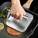 Stainless Steel Burger Press with Flat Base and Handle for Smash Burgers, Grills, Stovetops, Home V1189-LC-HW-00548
