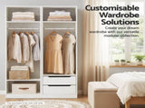 Artiss Wardrobe Clothes Closet Storage Organizer Shelf White FURNI-N-WR02-WH-AB