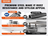 30x36x34 Inch Stainless Steel Work Table 3-Stage Adjustable Shelf with 4 Wheels Heavy Duty V952-CFGZT30X36X34YC01V0