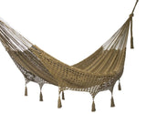 Outdoor undercover cotton Mayan Legacy hammock with hand crocheted tassels Queen Size Cedar V97-TDQCEDAR